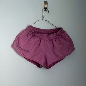 LuluLemon Purple Hotty Hot Low-Rise Lined Shorts 2.5”
